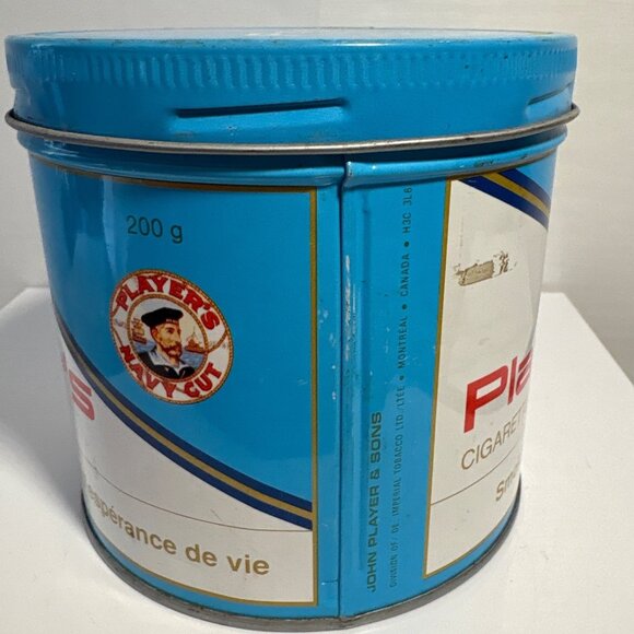 Players Cigarette Tobacco Tin 200g Blue & White Vintage Collectible - Picture 5 of 8